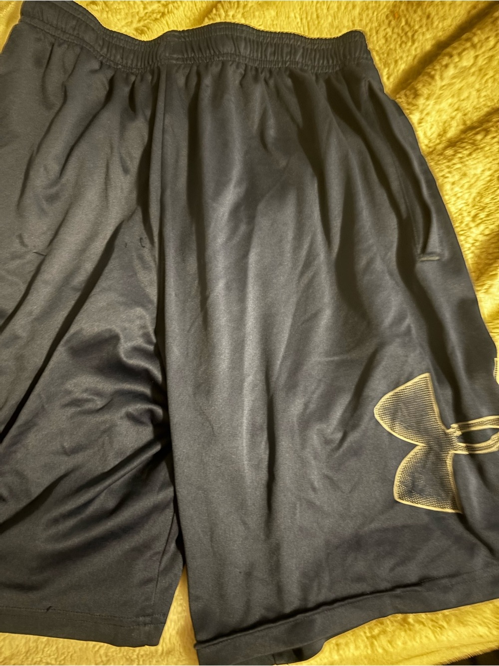 Under Armour Black Shorts with Gold Logo